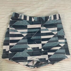 Abercrombie & Fitch Blue and Gray Mini  Skirts with Geometric Design Size S